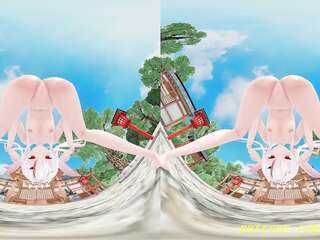 VR180 MMD Ayame Nude Dance 3D Hololive